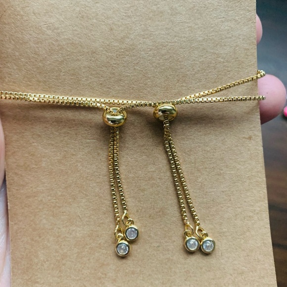 ✨Yin Yang Black & White Crystal Quartz Druzy & 18k Gold Adjustable Bracelet✨ - Picture 6 of 8